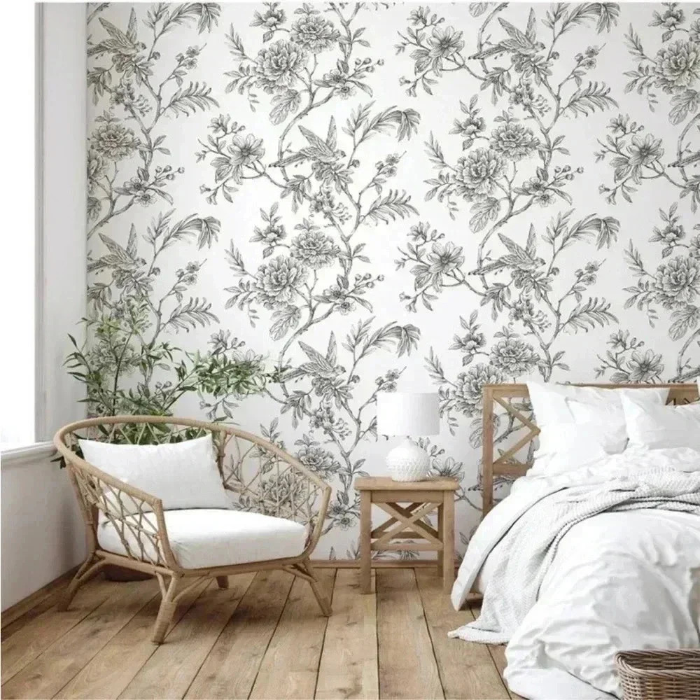 NWT NuWallpaper Longwood Peel‎ and Stick
Wallpaper Charcoal